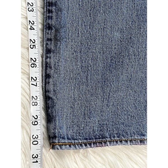 Levis 501 Men Light Med Wash Blue Denim Grunge Work Pant Regular Fit Jean 34x30 - Picture 9 of 16